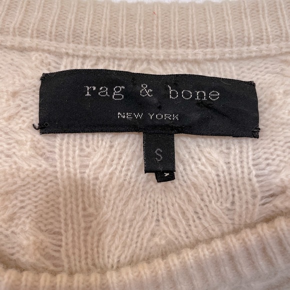Rag & Bone Off-White Cable Knit Sweater - Size Small - Picture 5 of 6